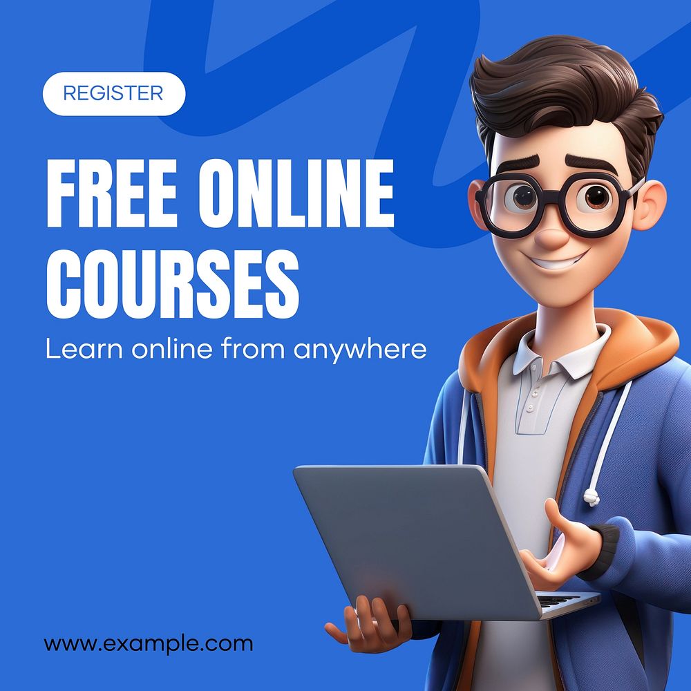 Free online courses Facebook post template