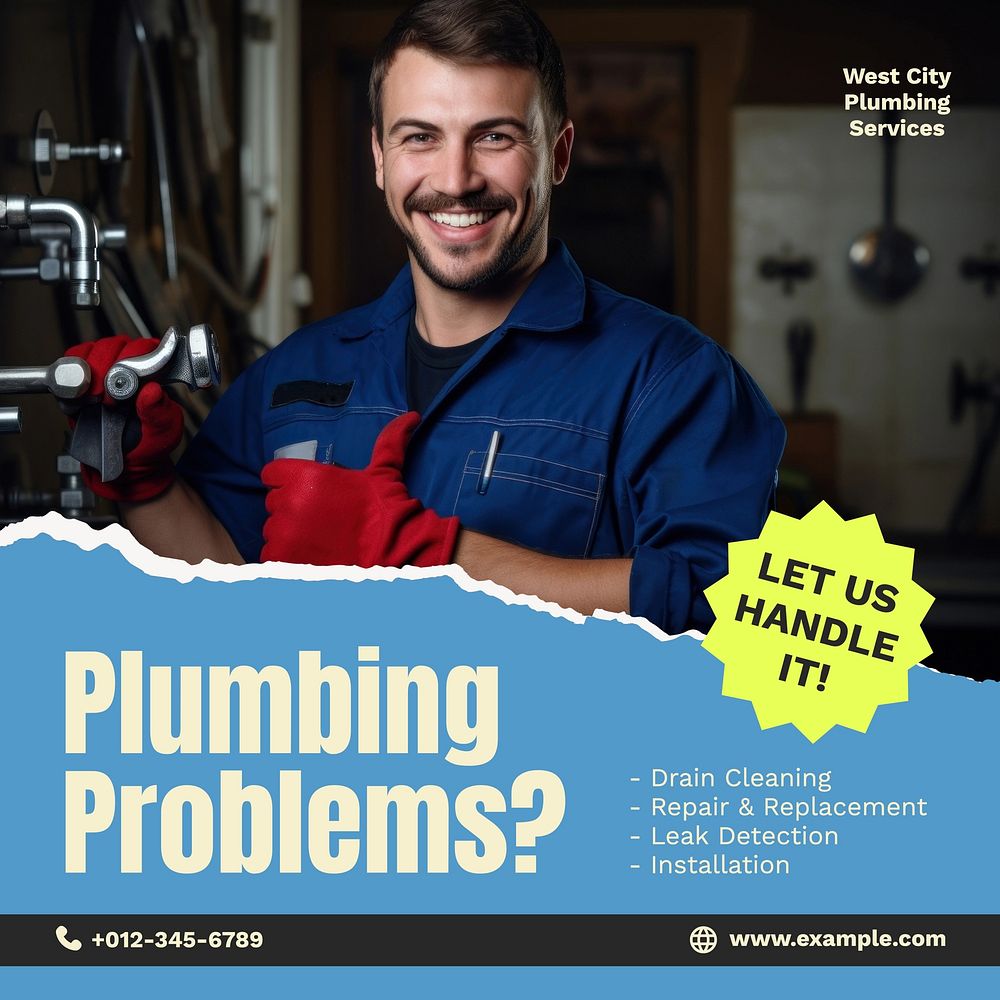 Plumbing services Facebook post template
