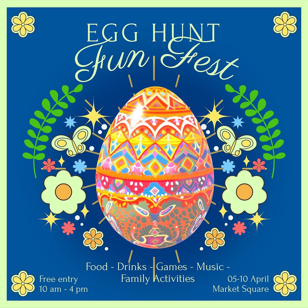 Egg hunt Facebook post template