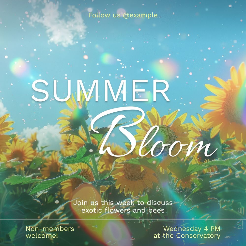 Summer bloom Instagram post template