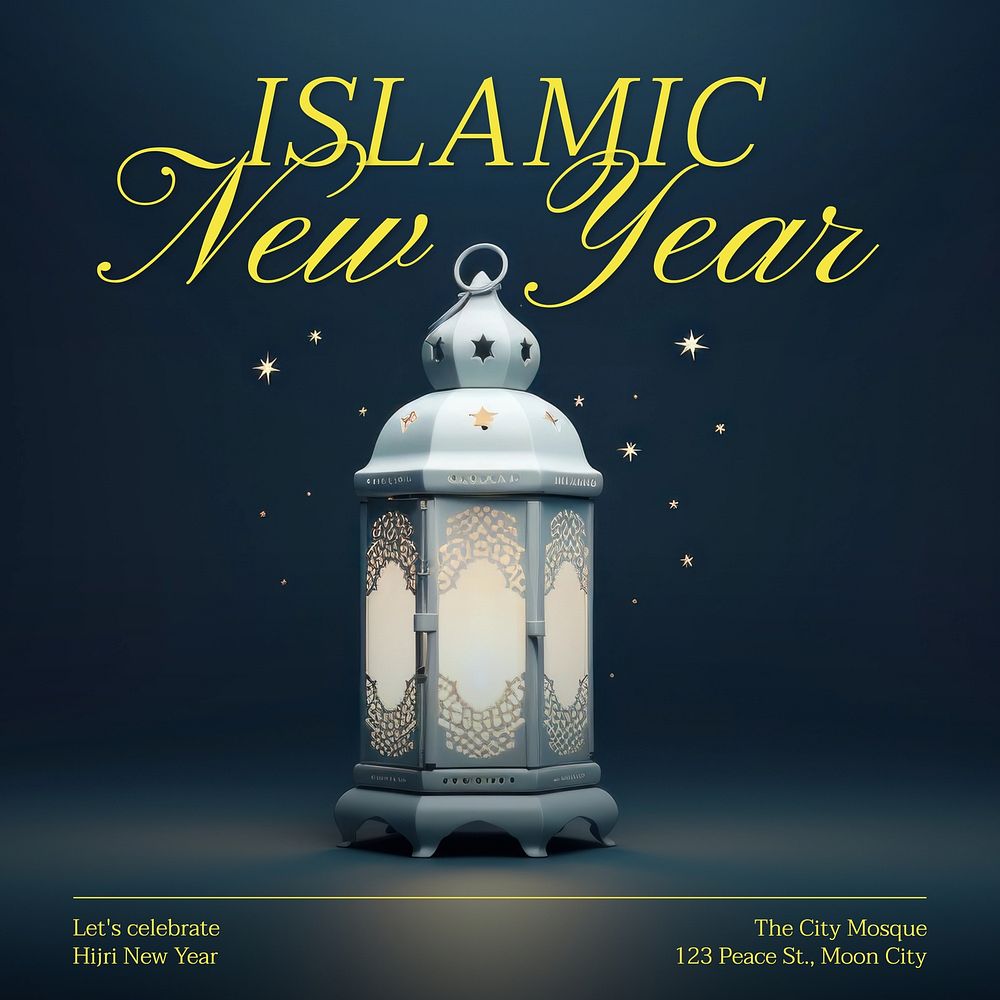Islamic new year Facebook post template