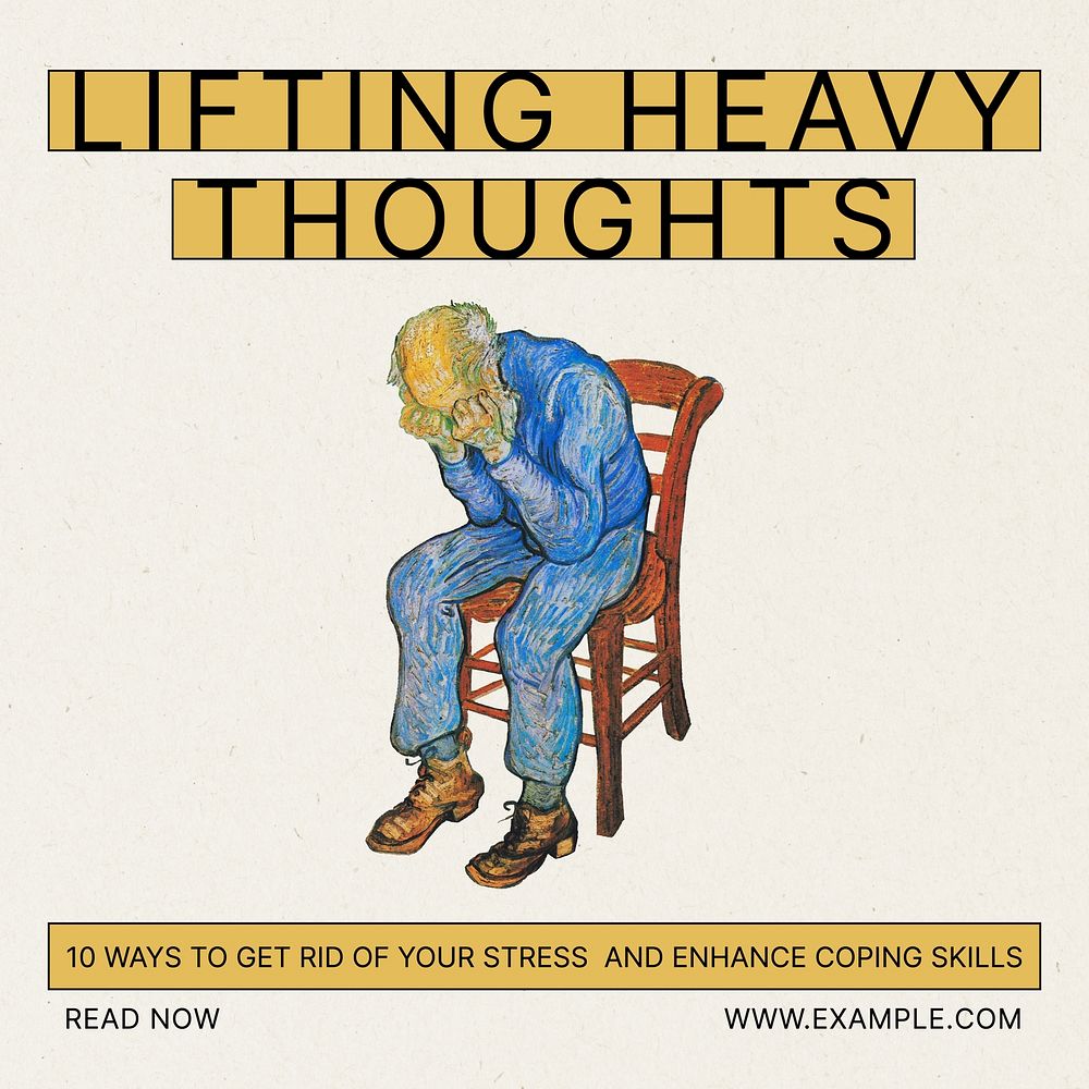 Lifting heavy thoughts Instagram post template