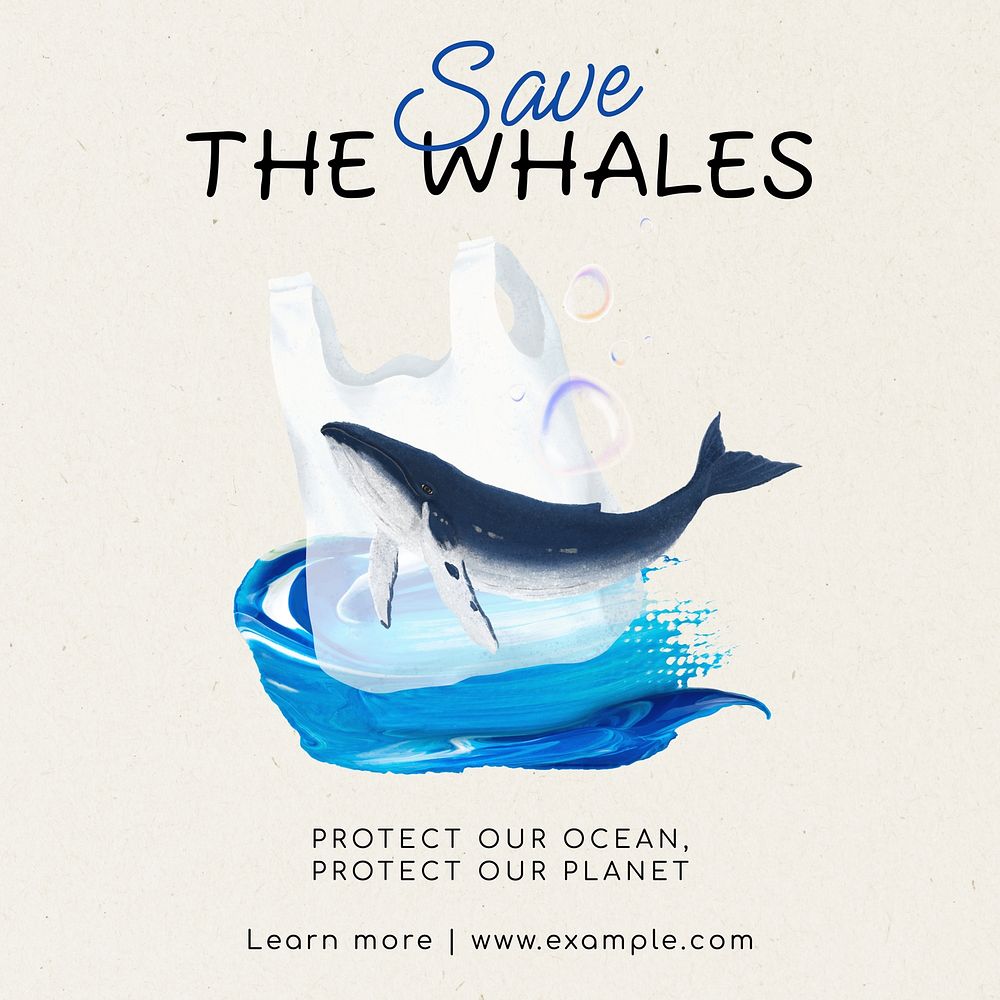 Save the whales Facebook post template