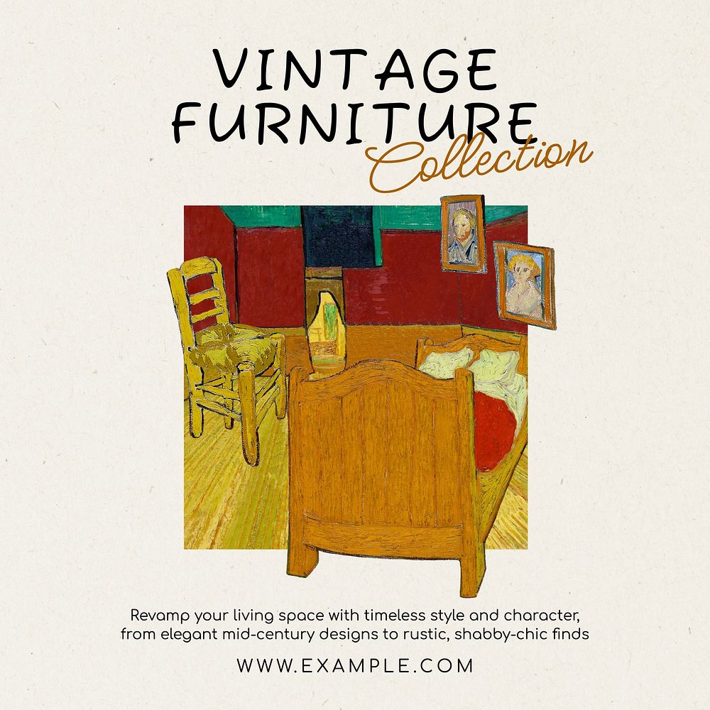 Vintage furniture collection Instagram post template