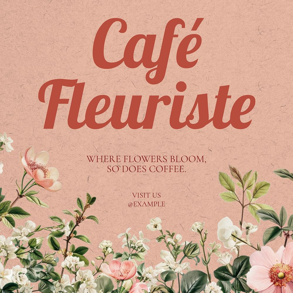 Florist cafe Instagram post template