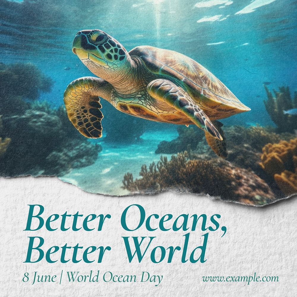 World Ocean Day Instagram post template