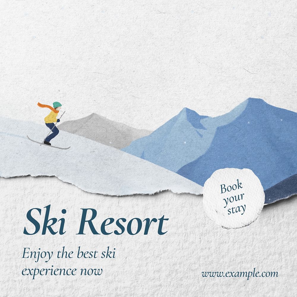 Ski resort Instagram post template