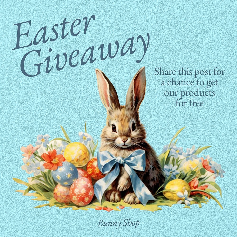 Easter giveaway Facebook post template