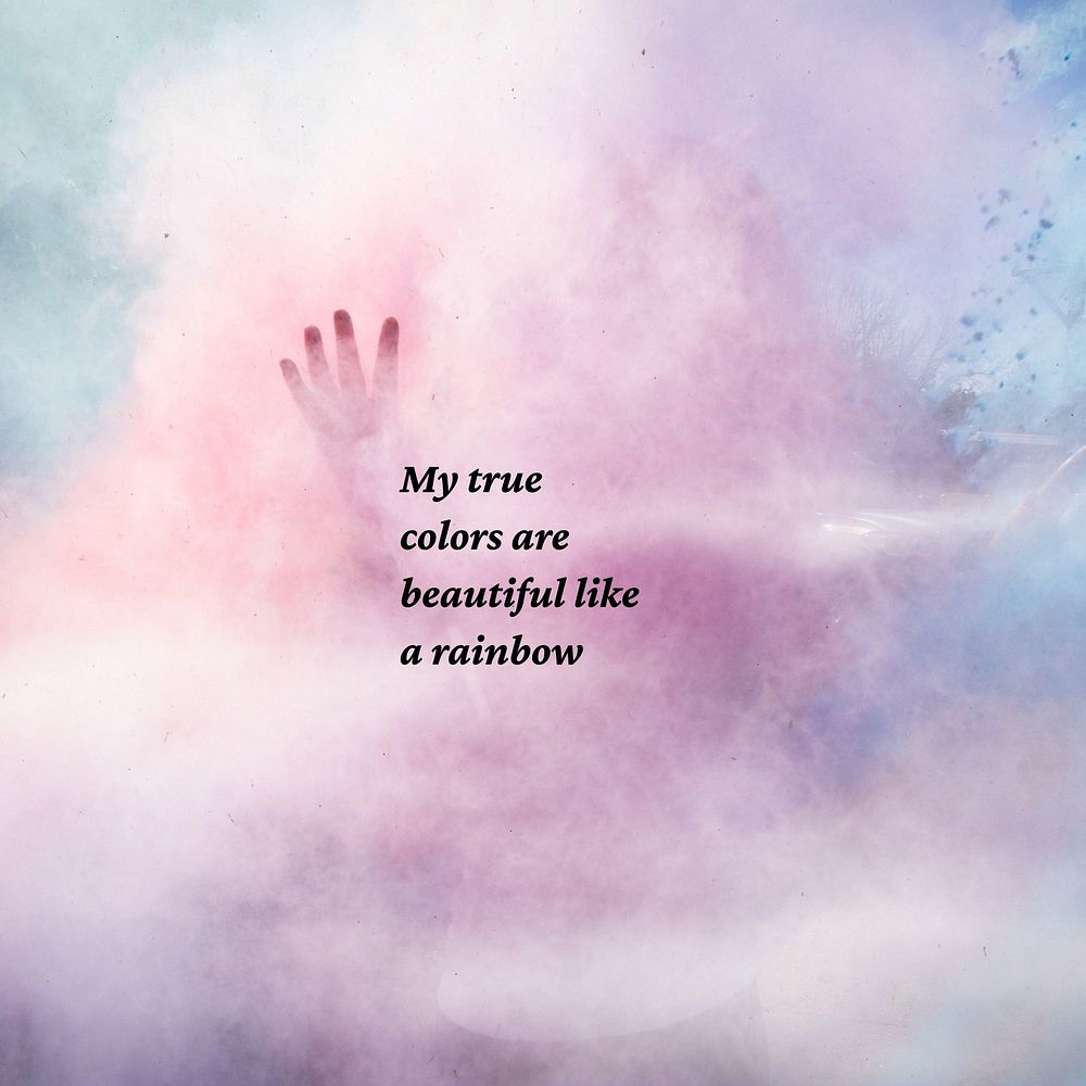 Rainbow true colors quote Instagram post template