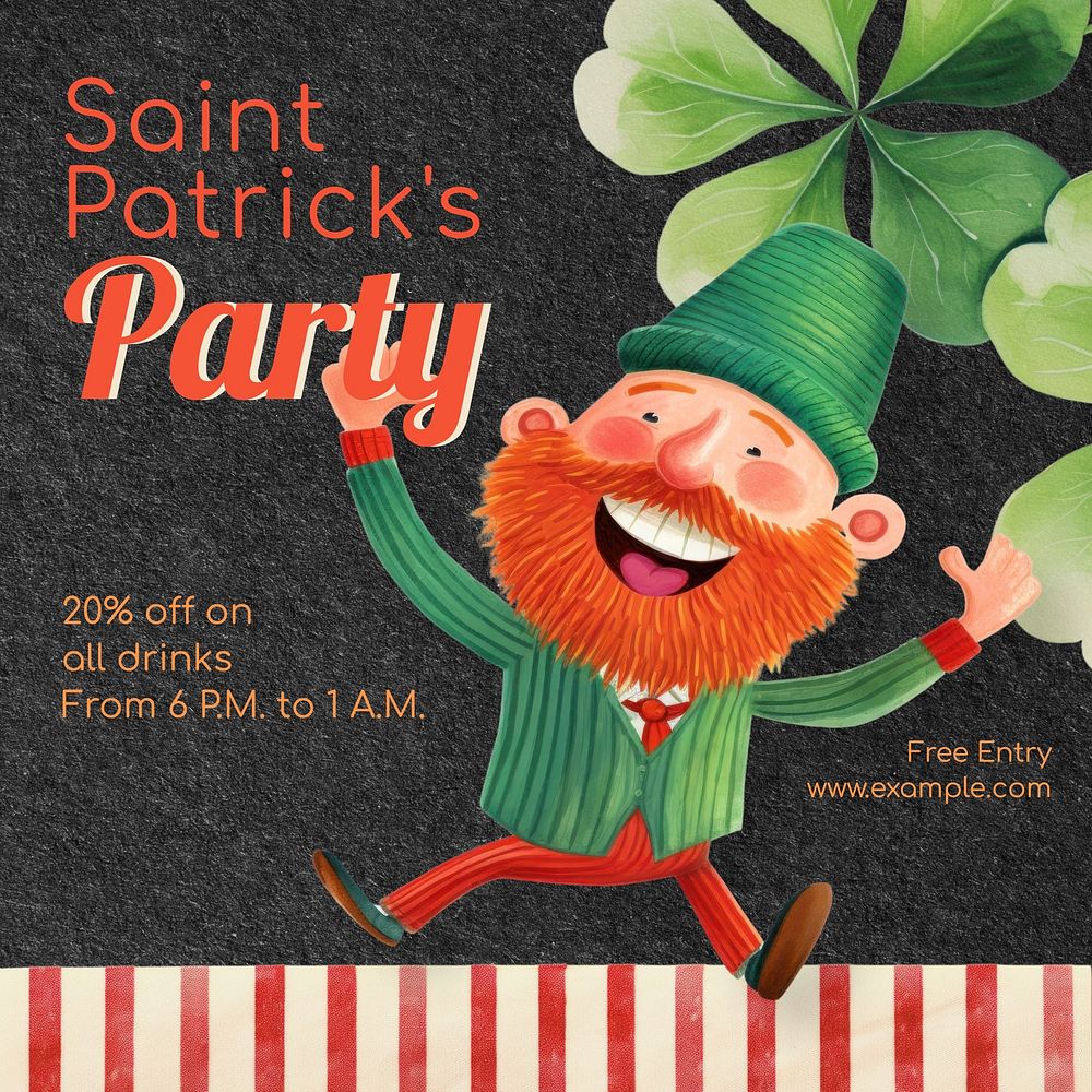 Saint Patrick's Party Instagram post template
