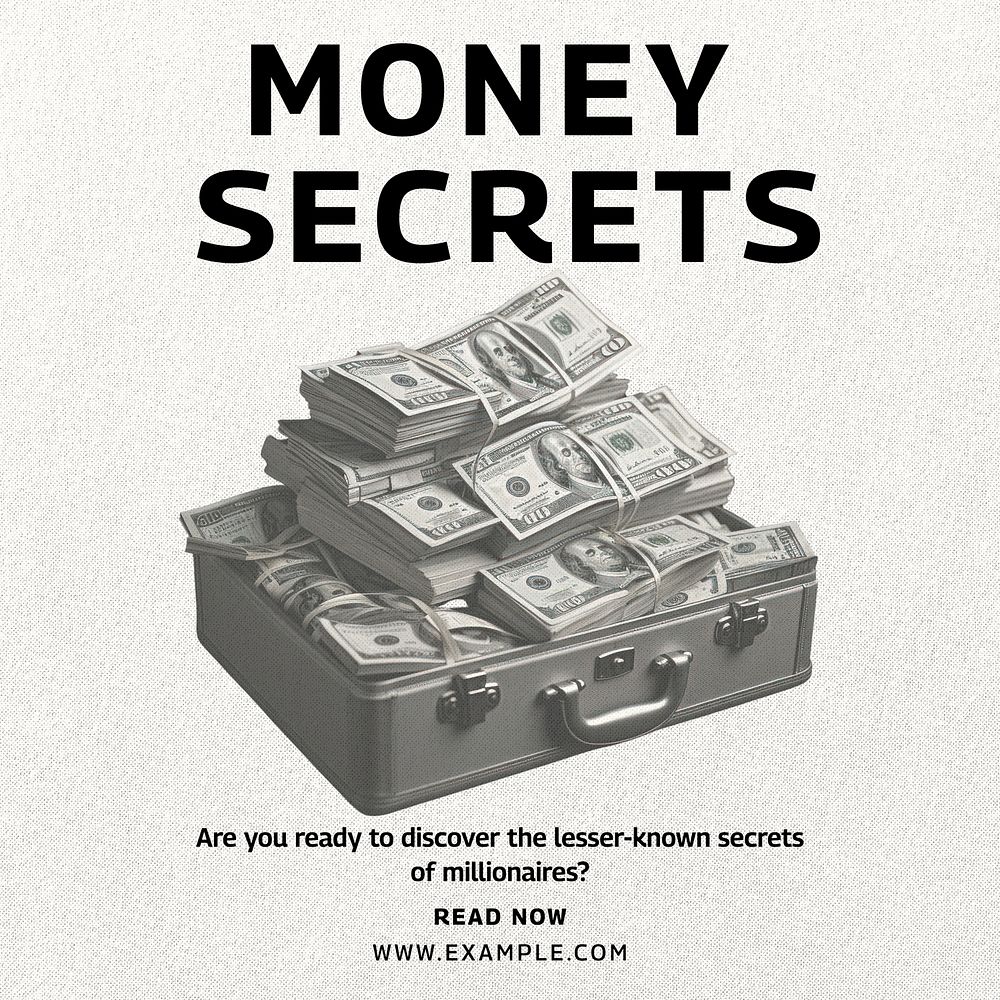 Money secrets Instagram post template