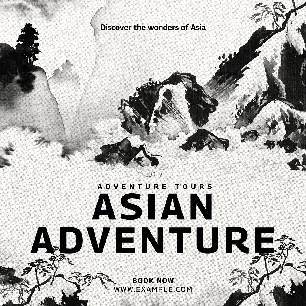 Asian adventure Instagram post template