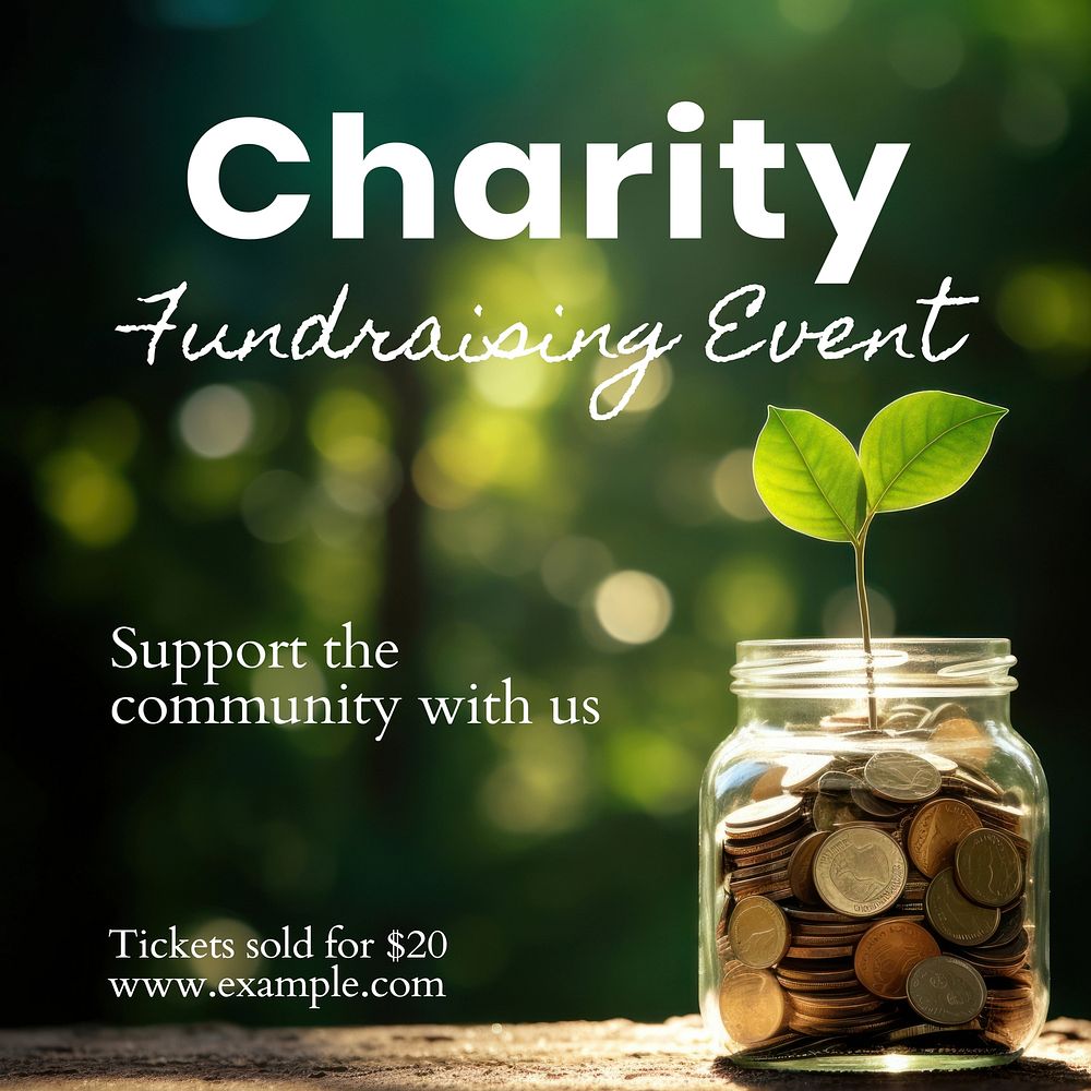 Charity fundraising event Facebook post template