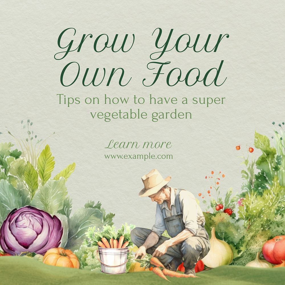 Grow your food Facebook post template