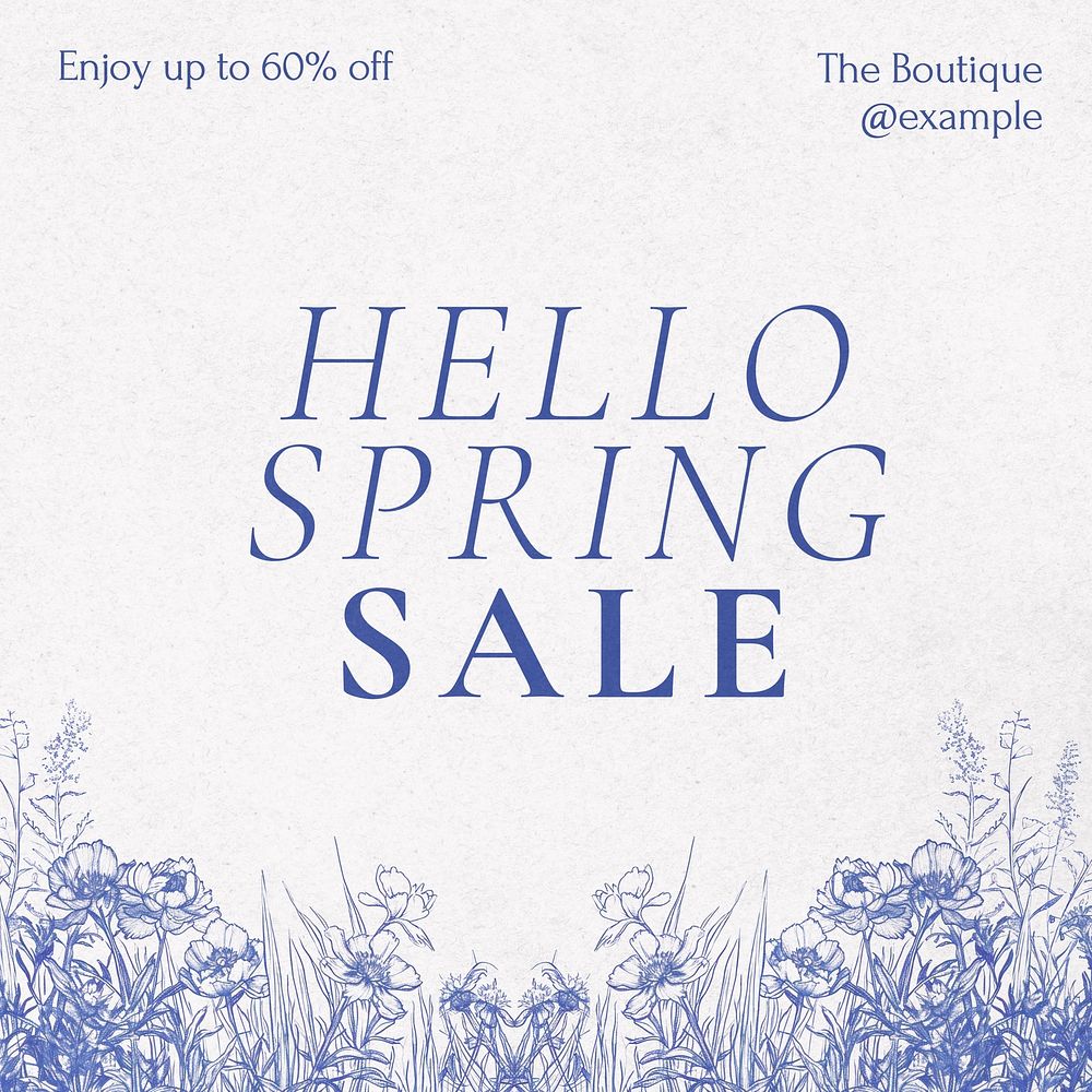Spring sale Instagram post template