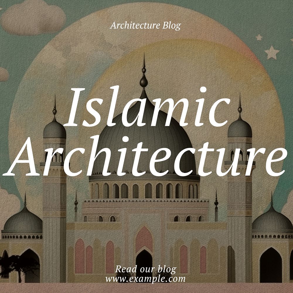 Islamic architecture Facebook post template