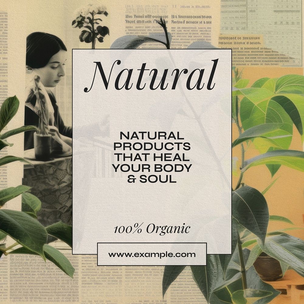 Natural products  Instagram post template