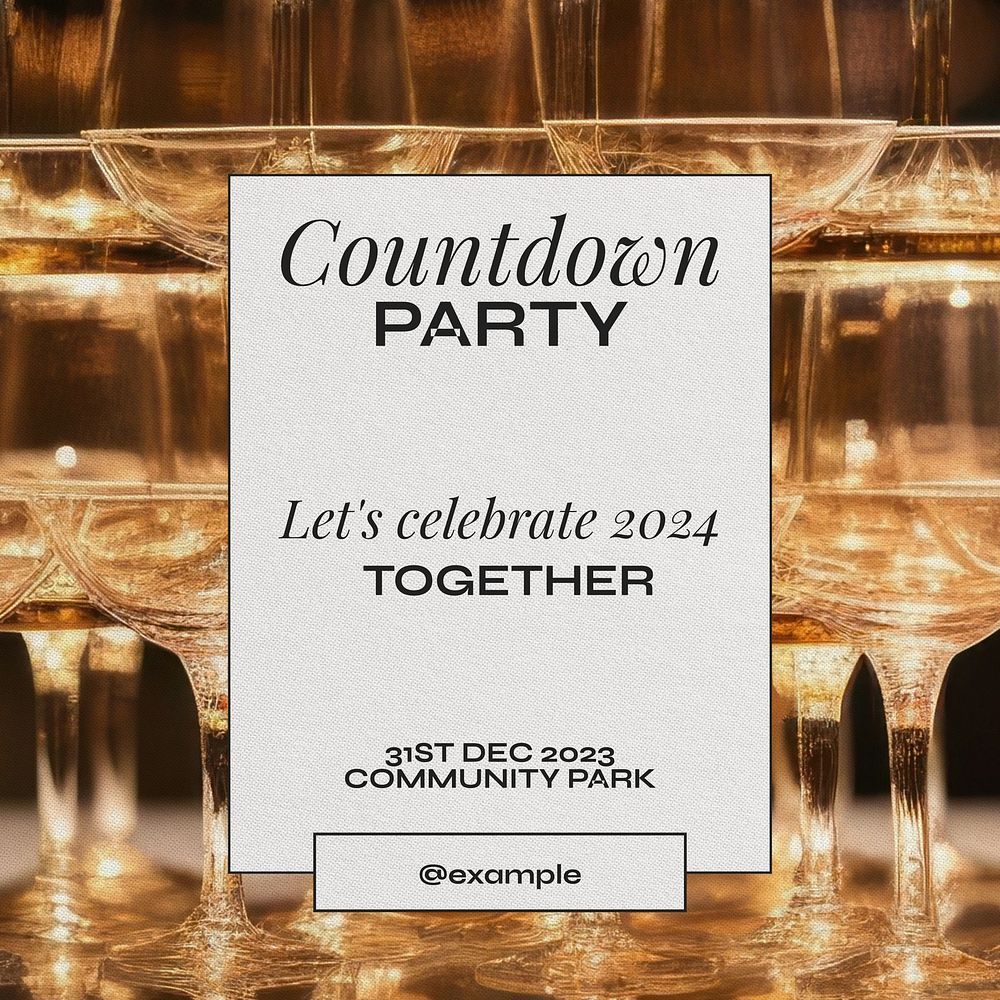 Countdown party Instagram post template
