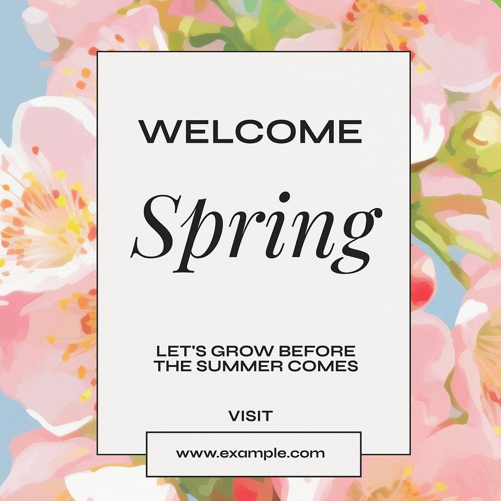 Welcome spring Instagram post template