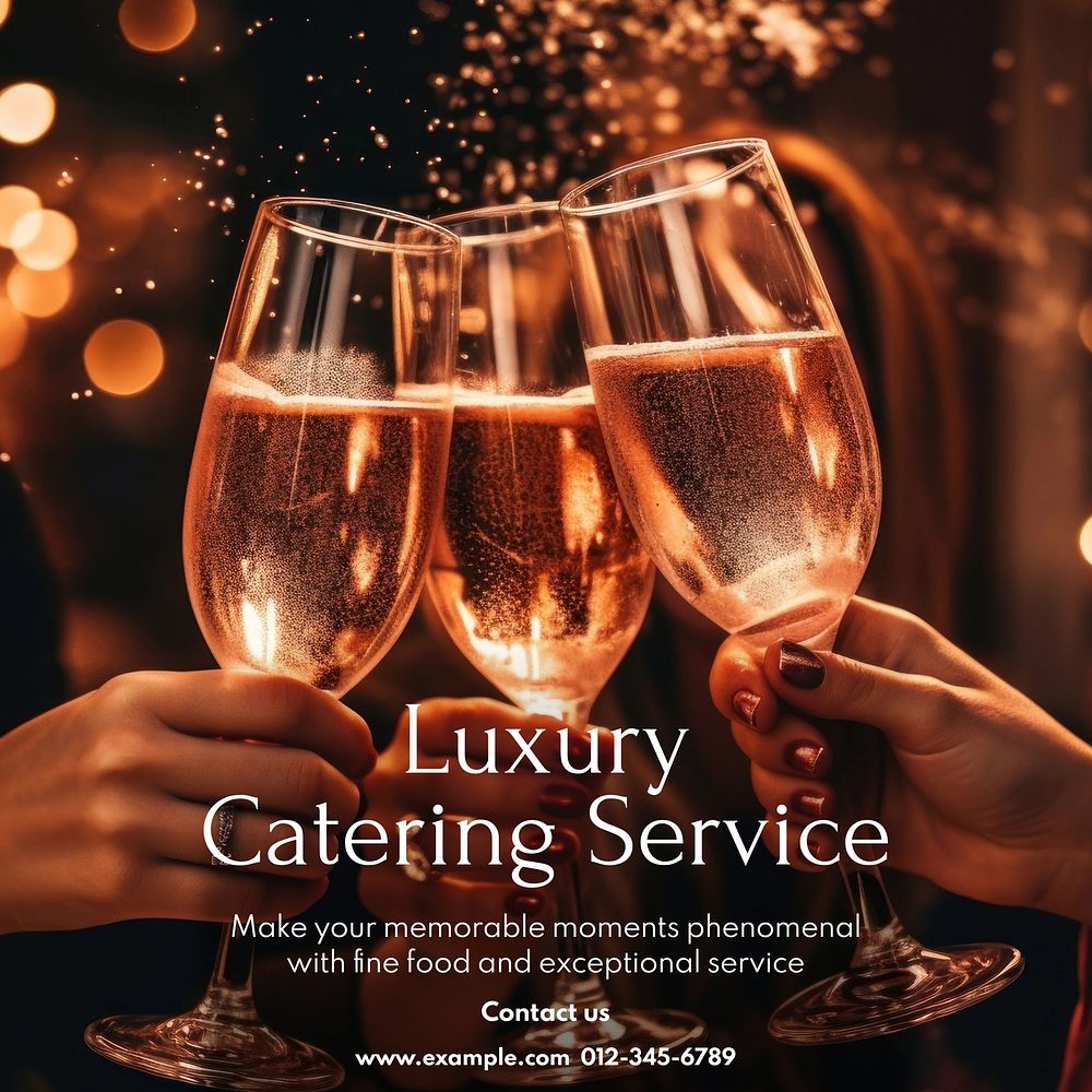 Luxury catering service Instagram post template