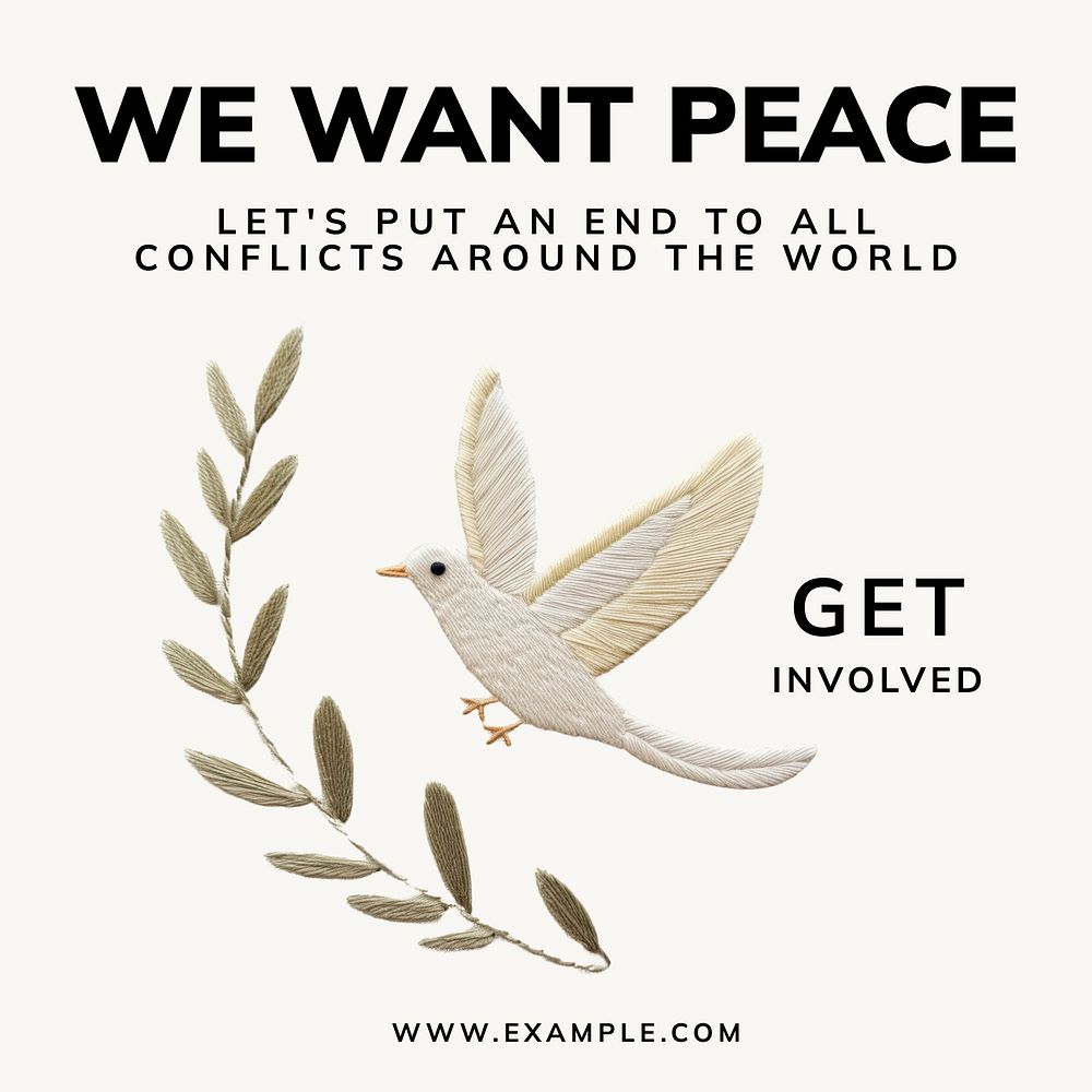 Call for peace Facebook post template