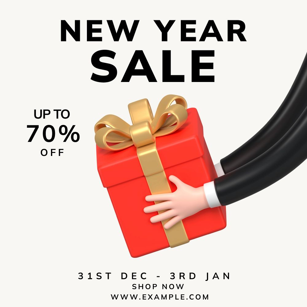 New Year sale Instagram post template