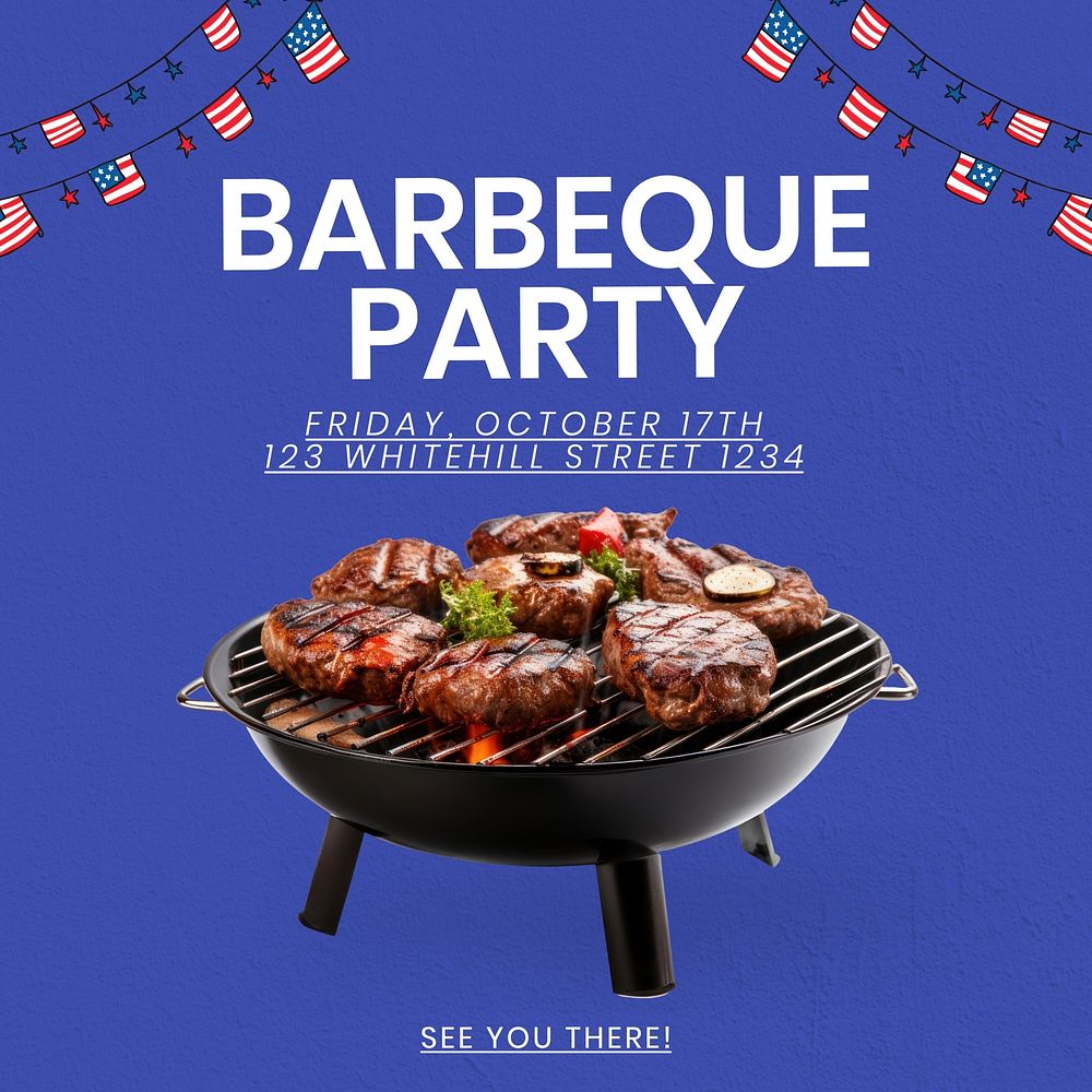 Barbeque party Instagram post template
