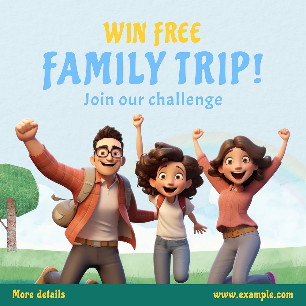 Free family trip Instagram post template