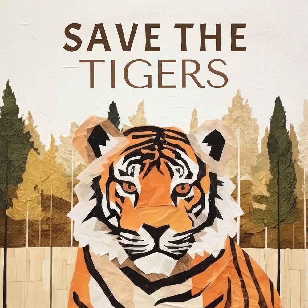 Save the tigers Instagram post template