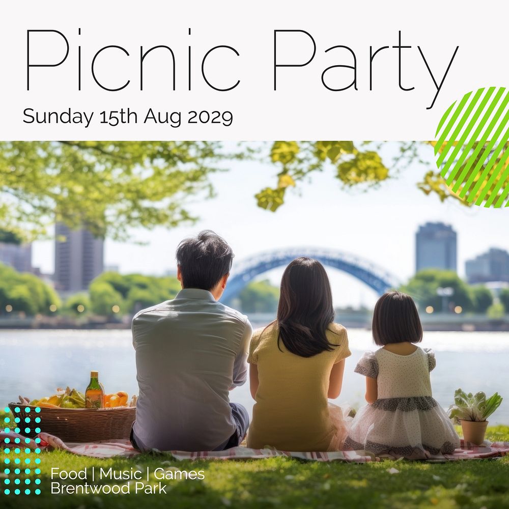 Picnic party Facebook post template