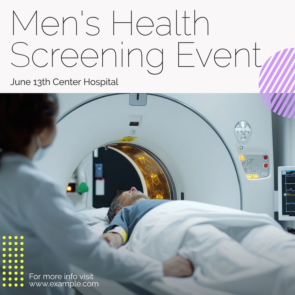 Men's health screening Instagram post template