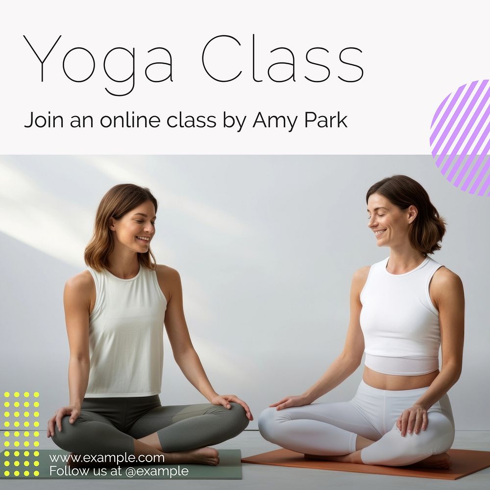 Yoga class advertisement Instagram post template