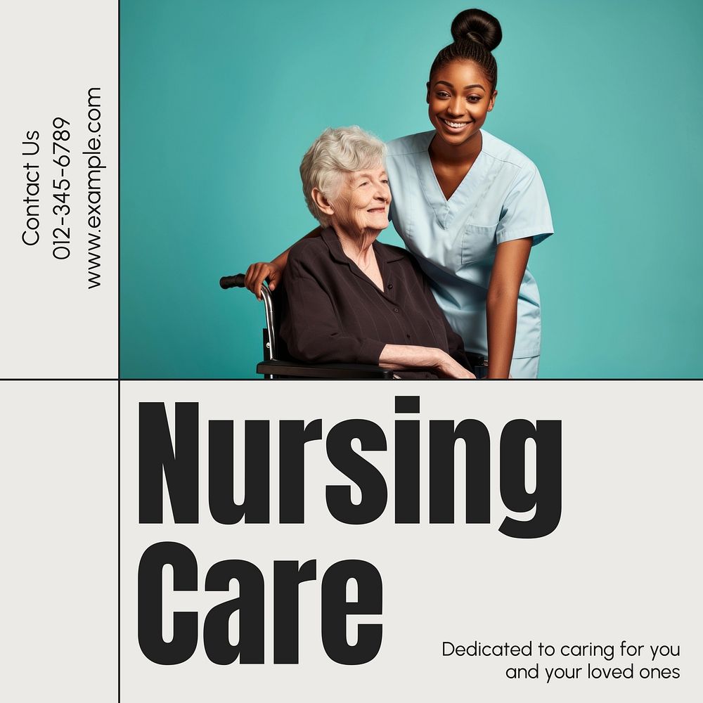 Nursing care Instagram post template