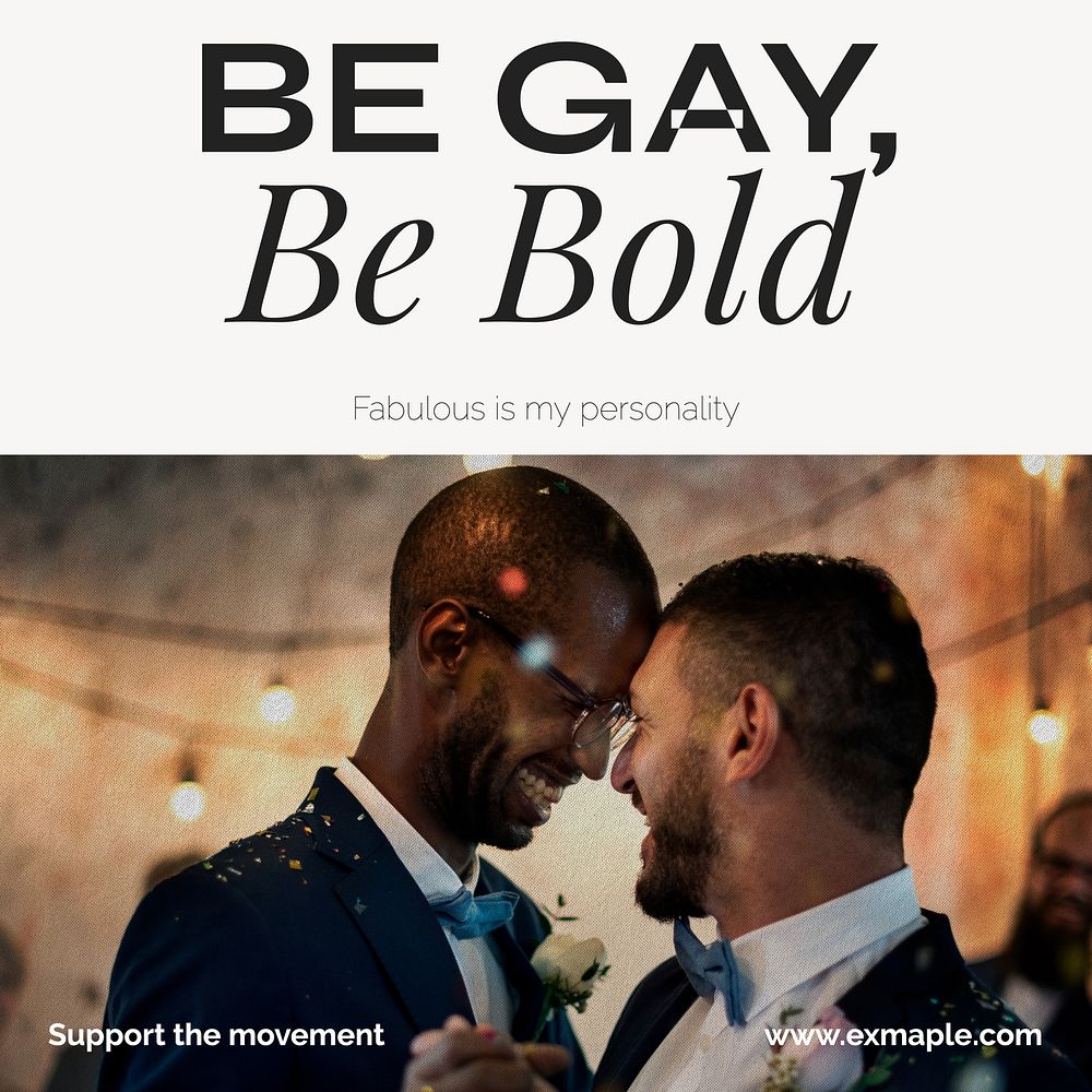 Be gay be bold Instagram post template