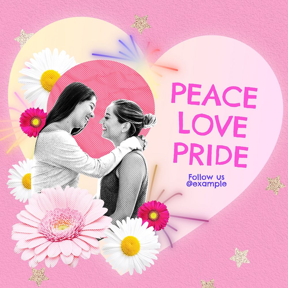 Peace love pride Facebook post template