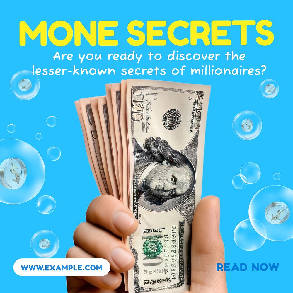 Money secrets Facebook post template