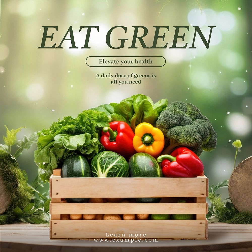 Eat green Facebook post template