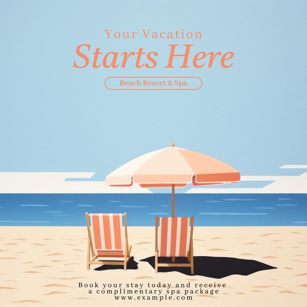 Your vacation Instagram post template
