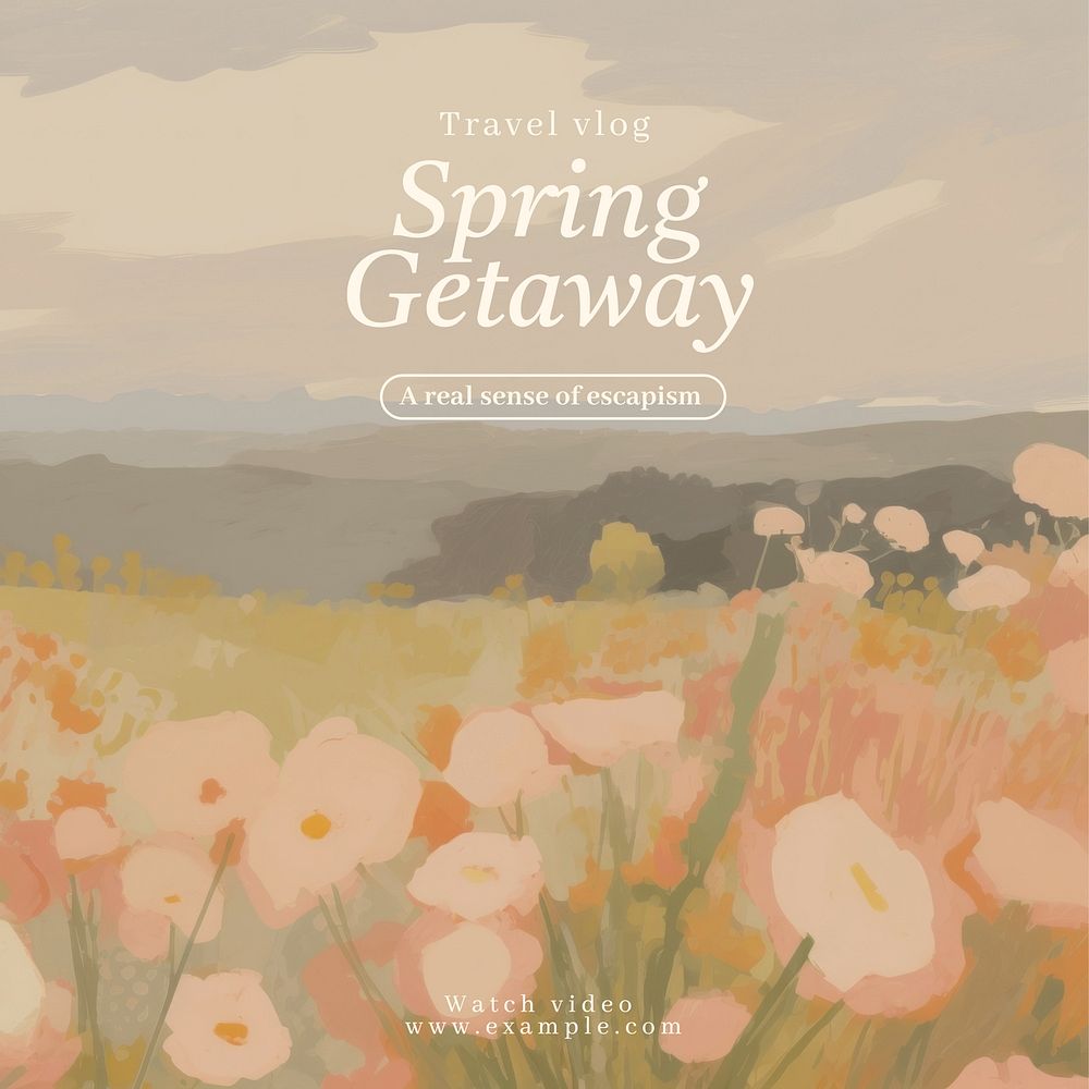 Spring Getaway Instagram post template