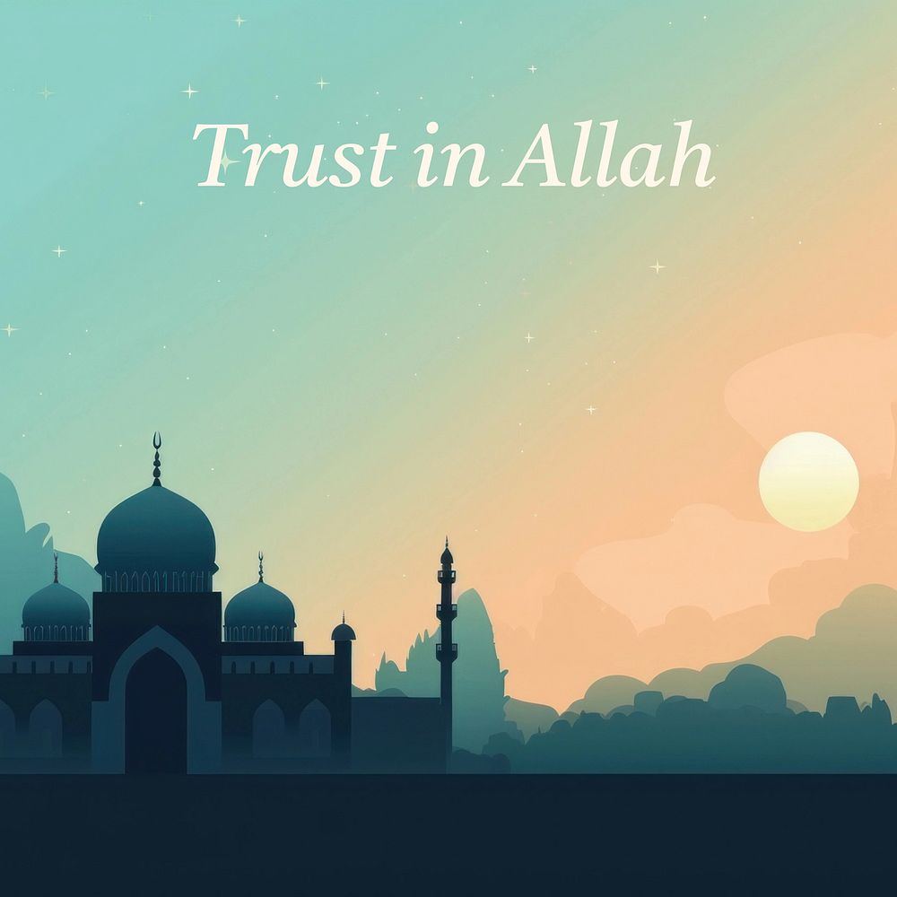 Trust in Allah quote Instagram post template