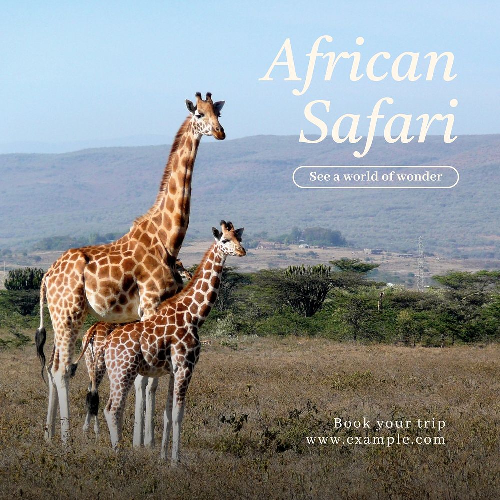 African safari Instagram post template