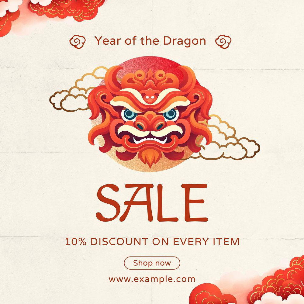 Chinese New Year sale Instagram post template