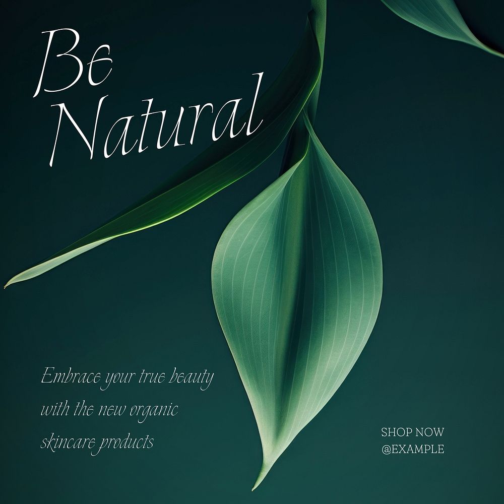 Be natural Instagram post template