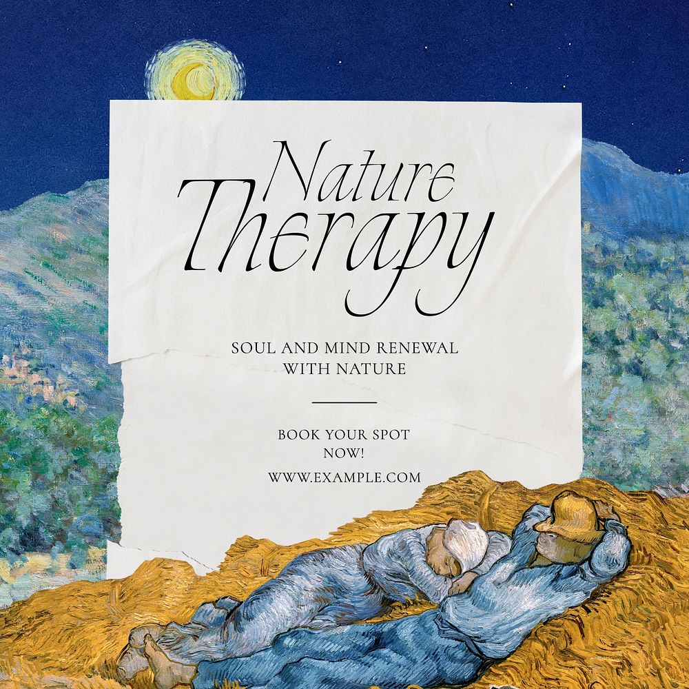 Nature therapy Instagram post template