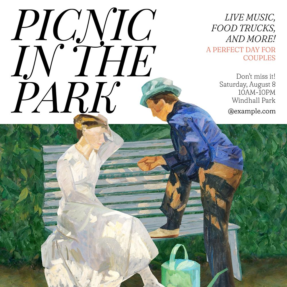 Picnic in the park Instagram post template