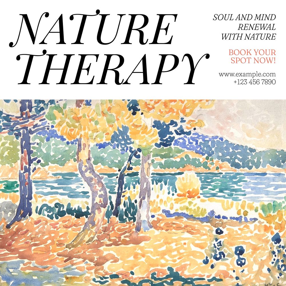 Nature therapy Instagram post template