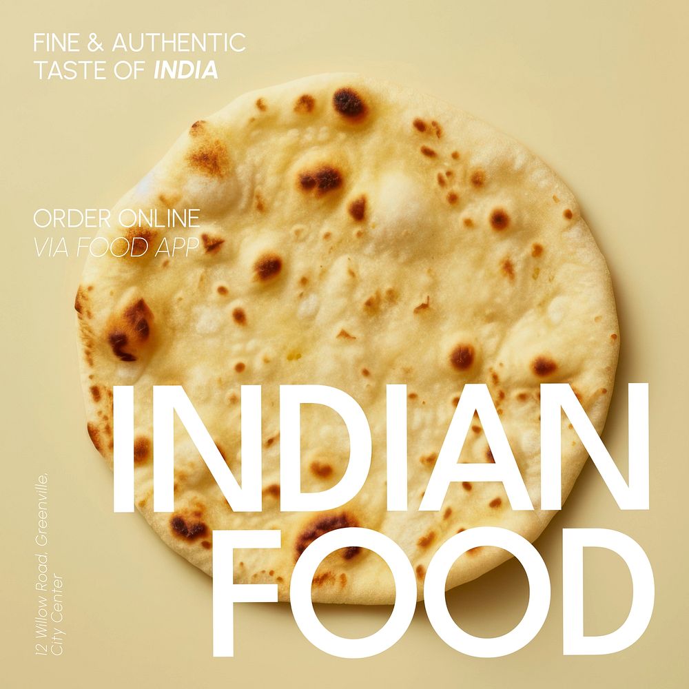 Indian food Facebook post template