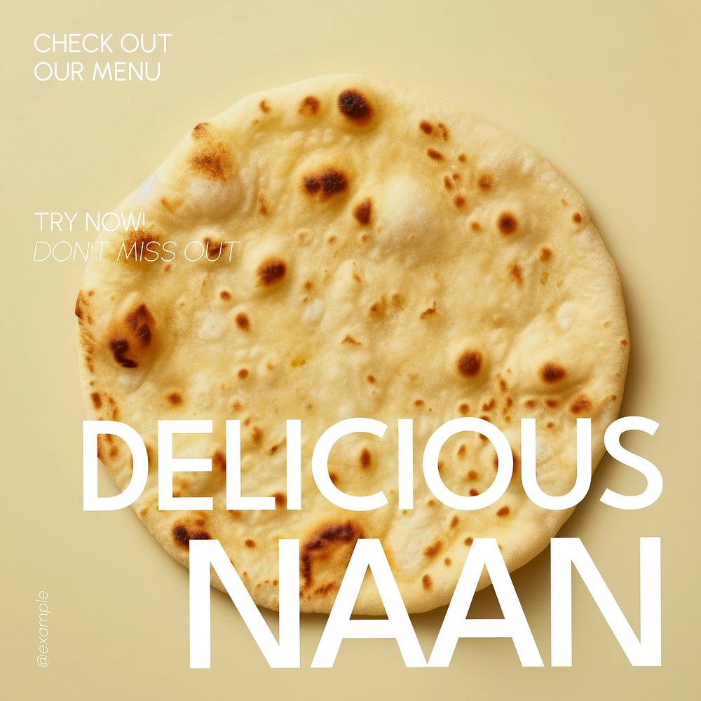 Naan & restaurant Facebook post template