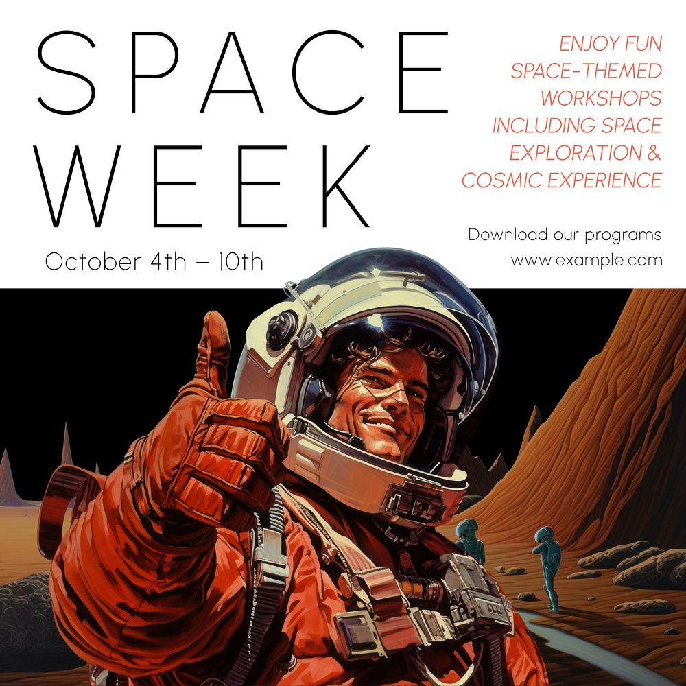 Space week Instagram post template