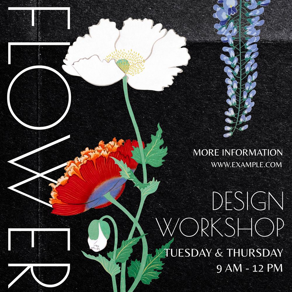 Flower design Instagram post template